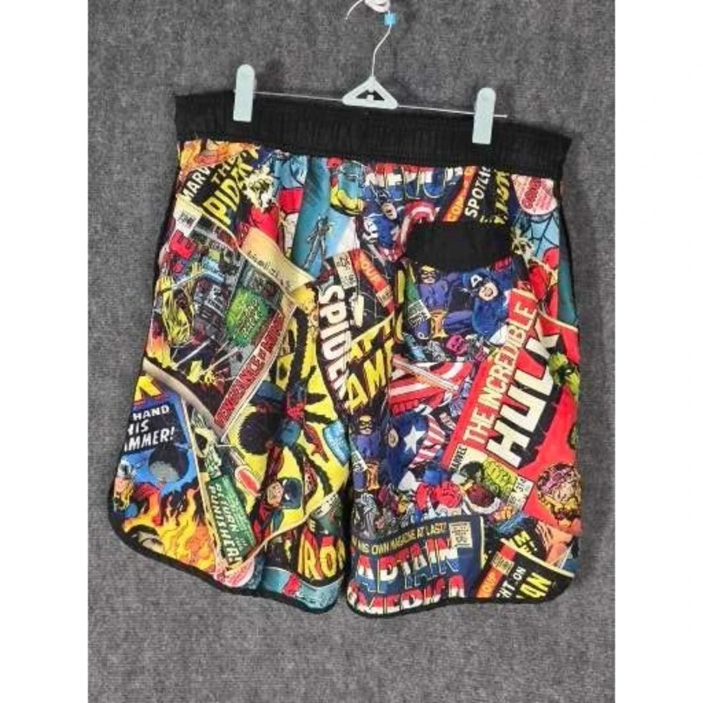 Marvel Comics Mens Board Shorts Comic Book Print Swim Trunks Large Casual Summer